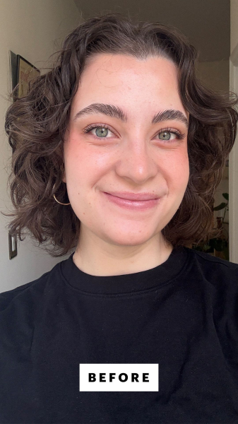 Allure senior commerce editor Sarah Felbin before applying the Jones Road Lip Recharge